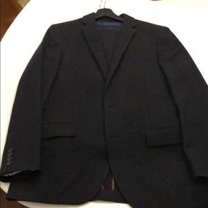 J Crew wool suit , navy with subtle chalk stripe